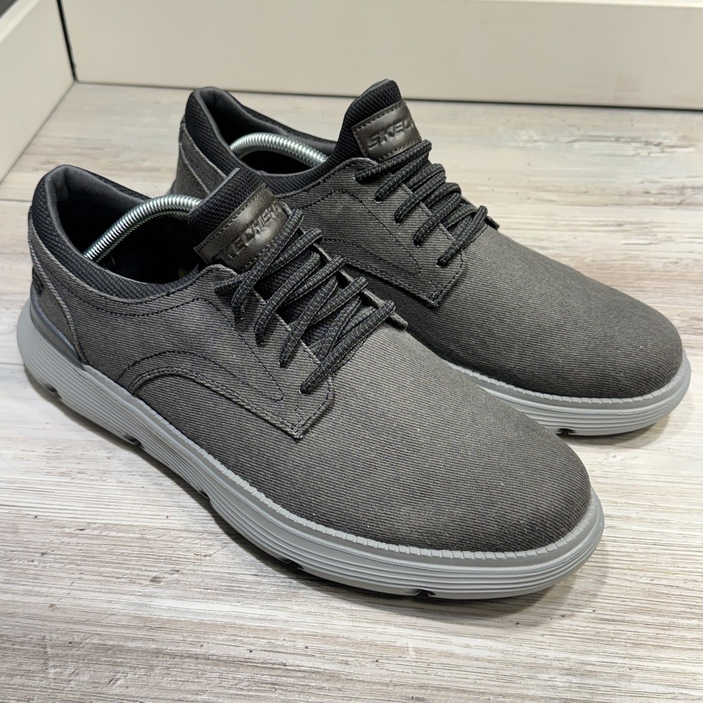 SKECHERS Garza Romano Canvas Oxford Casual Shoe Men Size 11.5 204573 BLK